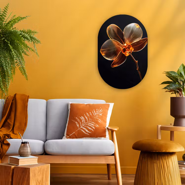 Muurovaal - Kunststof - Orchidee - Doorzichtig - Bloem — 1