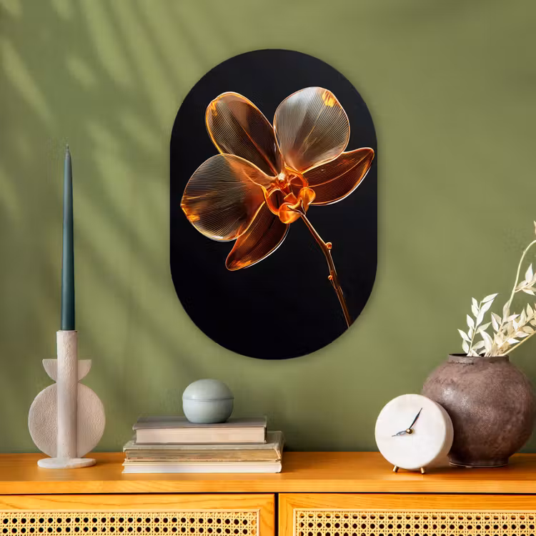 Muurovaal - Kunststof - Orchidee - Doorzichtig - Bloem — 2