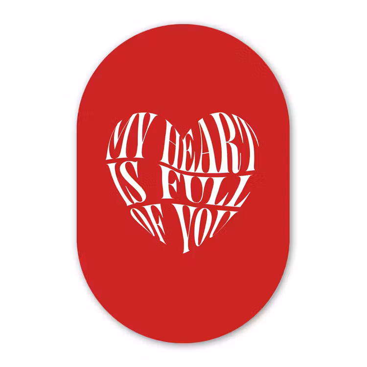 Muurovaal - Kunststof - Rood - Hart- Tekst - Valentijn — 3