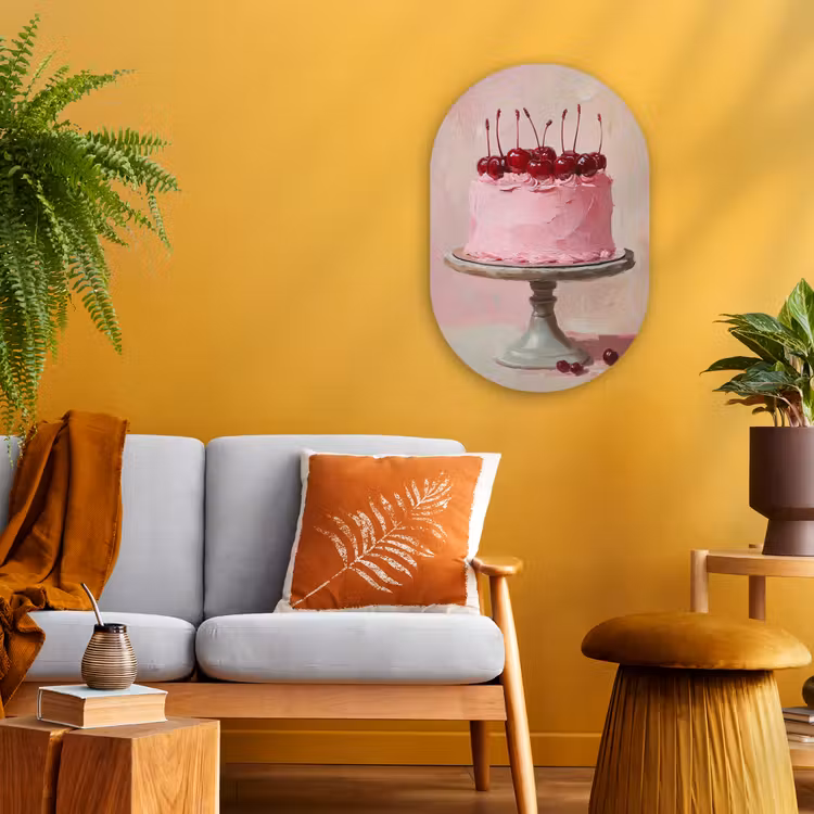 Muurovaal - Kunststof - Taart - Pink - Cherry — 1