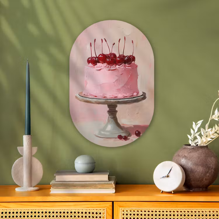 Muurovaal - Kunststof - Taart - Pink - Cherry — 3