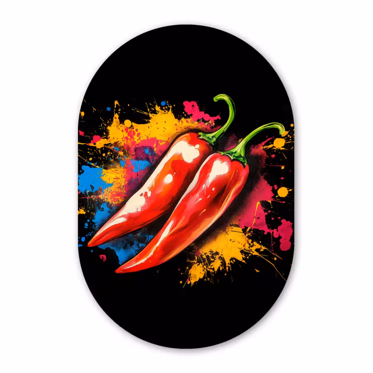 Muurovaal - Kunststof - Peper - Graffiti - Verf - Abstract - Modern - Kleurrijk — 2