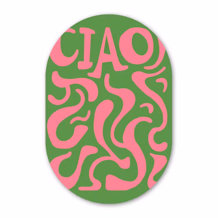 Muurovaal - Kunststof - Abstract - Roze - Ciao - Vormen — 2