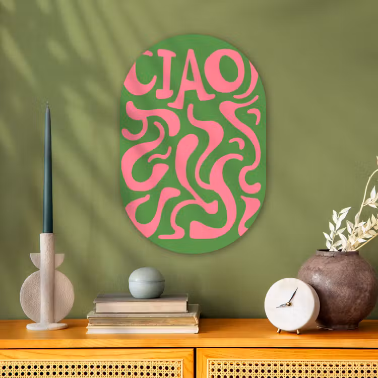 Muurovaal - Kunststof - Abstract - Roze - Ciao - Vormen — 3