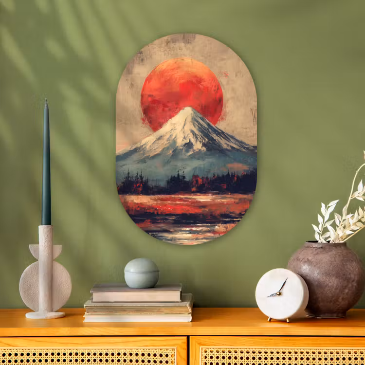 Muurovaal - Kunststof - Bergtop - Sneeuw - Zon — 3