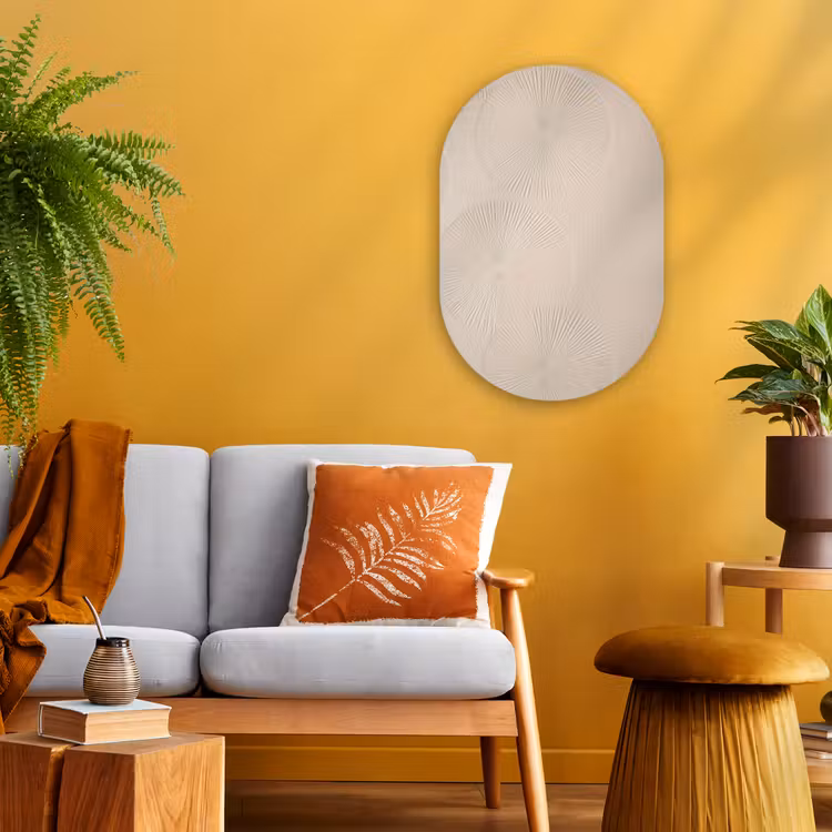 Muurovaal - Kunststof - Japandi - Beige - Modern — 1