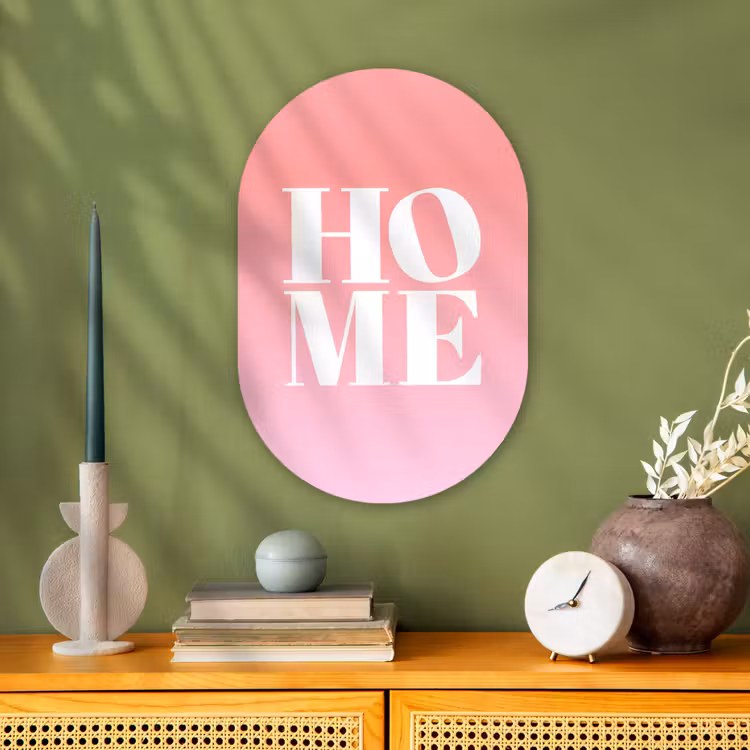 Muurovaal - Kunststof - Home - Letters - Groot - Roze — 2