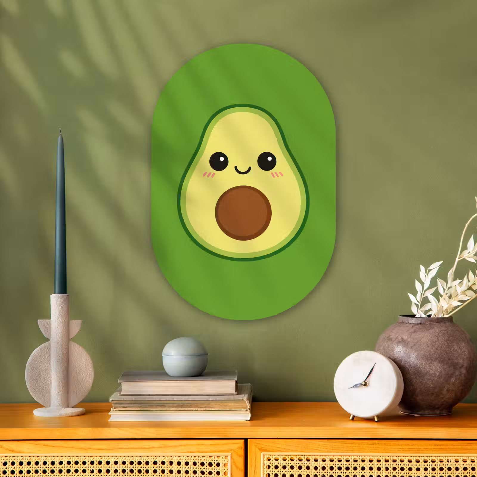 Muurovaal - Kunststof - Avocado - Groen - Speels — 1
