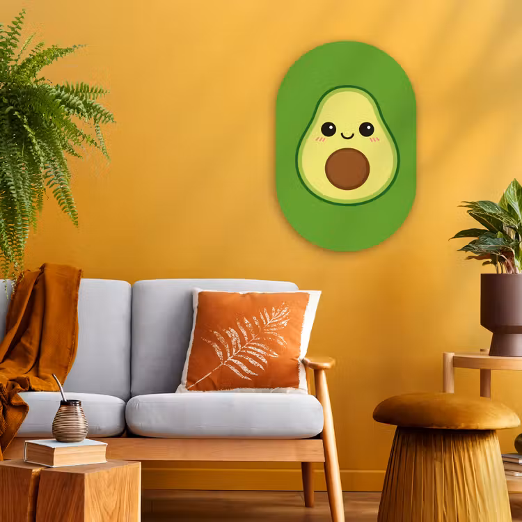 Muurovaal - Kunststof - Avocado - Groen - Speels — 2
