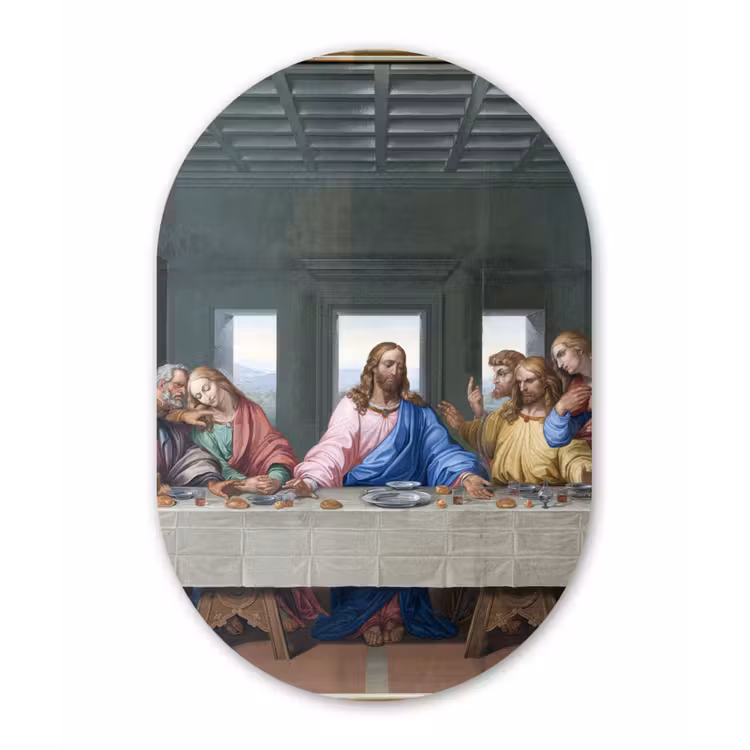Muurovaal - Kunststof - Het laatste avondmaal - Leonardo da Vinci — 1
