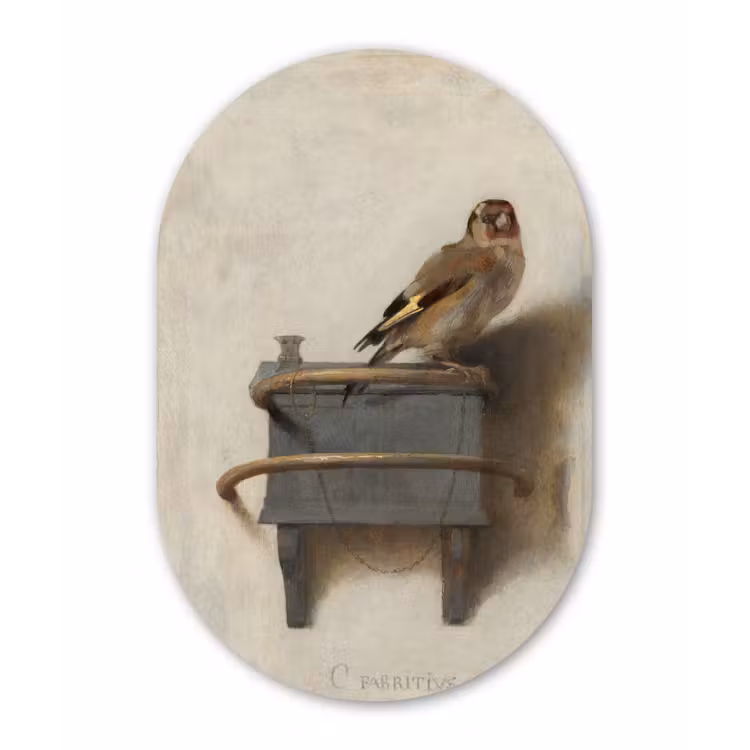 Muurovaal - Kunststof - Het puttertje - Carel Fabritius — 3