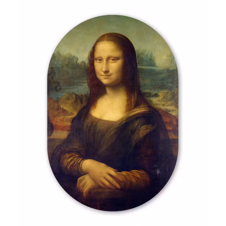 Muurovaal - Kunststof - Mona Lisa - Leonardo da Vinci — 2