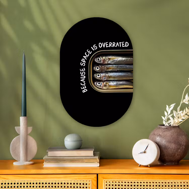 Muurovaal - Kunststof - Sardines - Tekst - Vis - Blik — 2