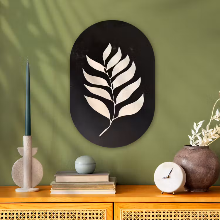 Muurovaal - Kunststof - Blad - Wit - Minimalistisch — 2