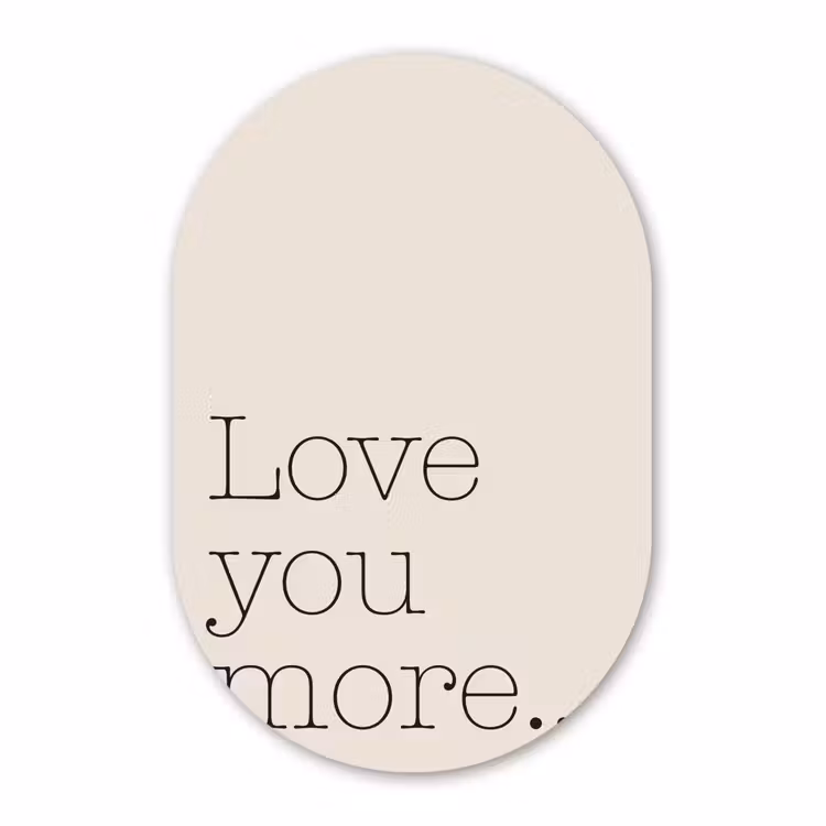 Muurovaal - Kunststof - Minimalistisch - Love - Beige — 2