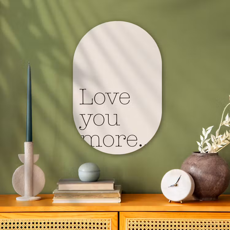 Muurovaal - Kunststof - Minimalistisch - Love - Beige — 3
