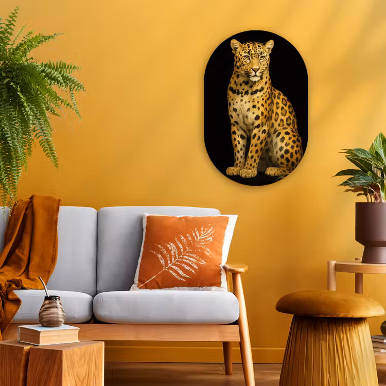 Muurovaal - Kunststof - Panter - Realistisch - Bruin — 1