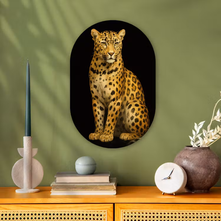 Muurovaal - Kunststof - Panter - Realistisch - Bruin — 2