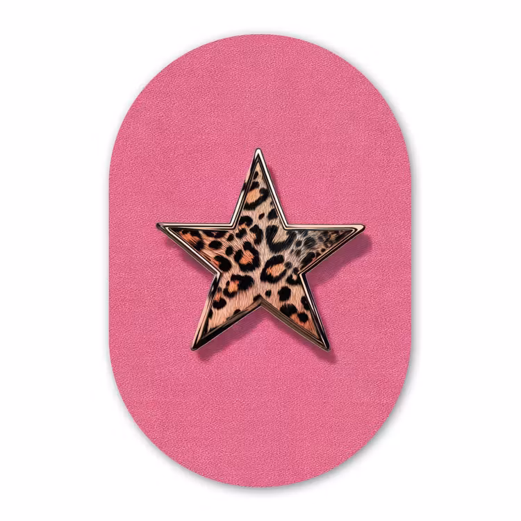 Muurovaal - Kunststof - Ster - Luipaard - Print - Roze — 3