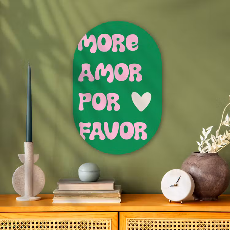 Muurovaal - Kunststof - Amor - Valentijn - Groen - Tekst — 3