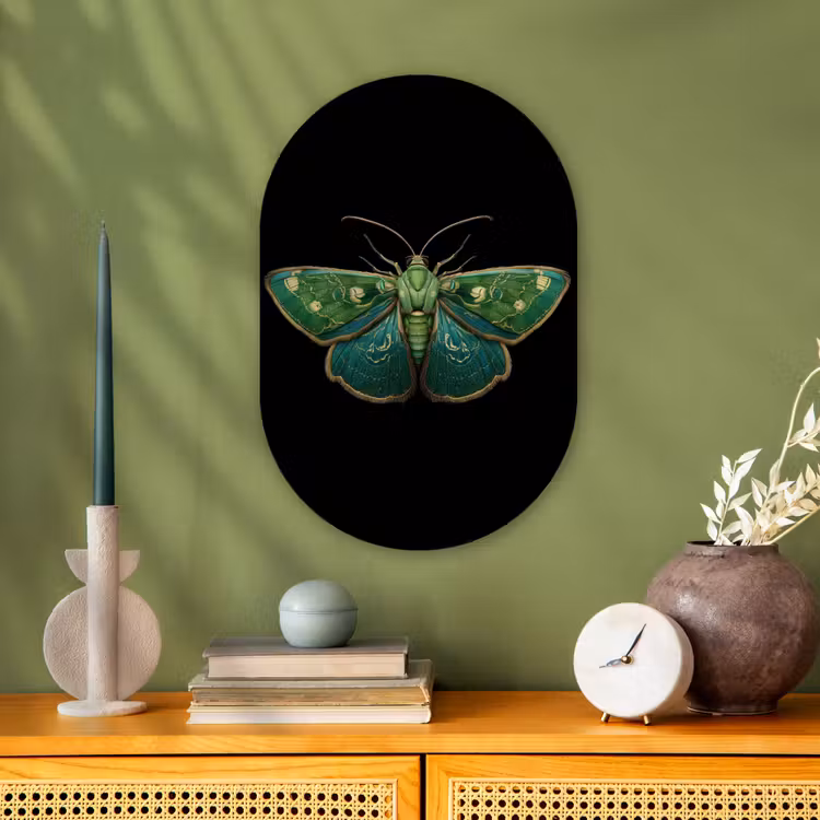 Muurovaal - Kunststof - Mot - Levendig - Groen — 2
