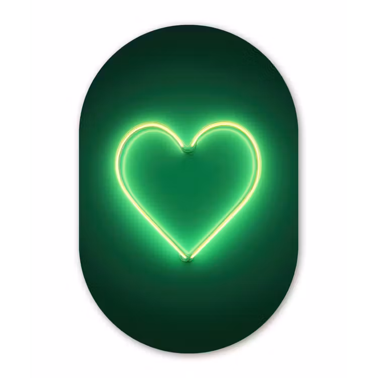 Muurovaal - Kunststof - Neon - Groen - Licht — 2