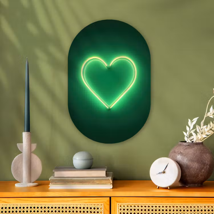 Muurovaal - Kunststof - Neon - Groen - Licht — 3