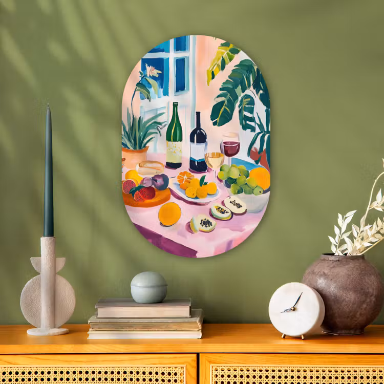 Muurovaal - Kunststof - Tafel - Wijn - Fruit — 3