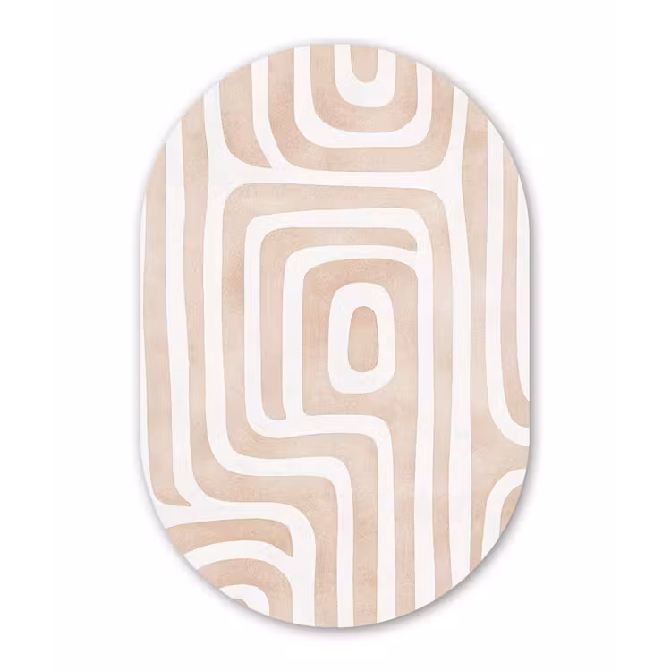 Muurovaal - Kunststof - Decoratief - Labyrint - Beige — 3