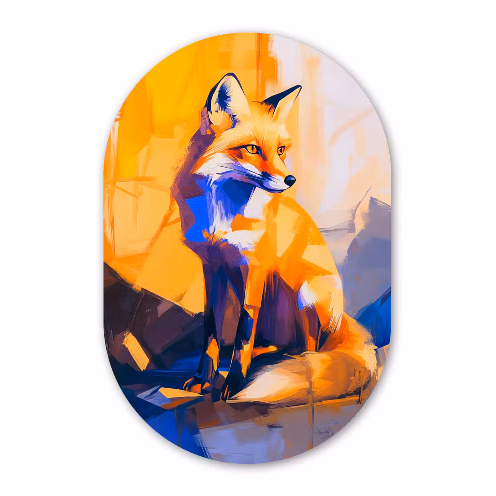 Muurovaal - Glas - Vos - Oranje - Vormen - Abstract — 1