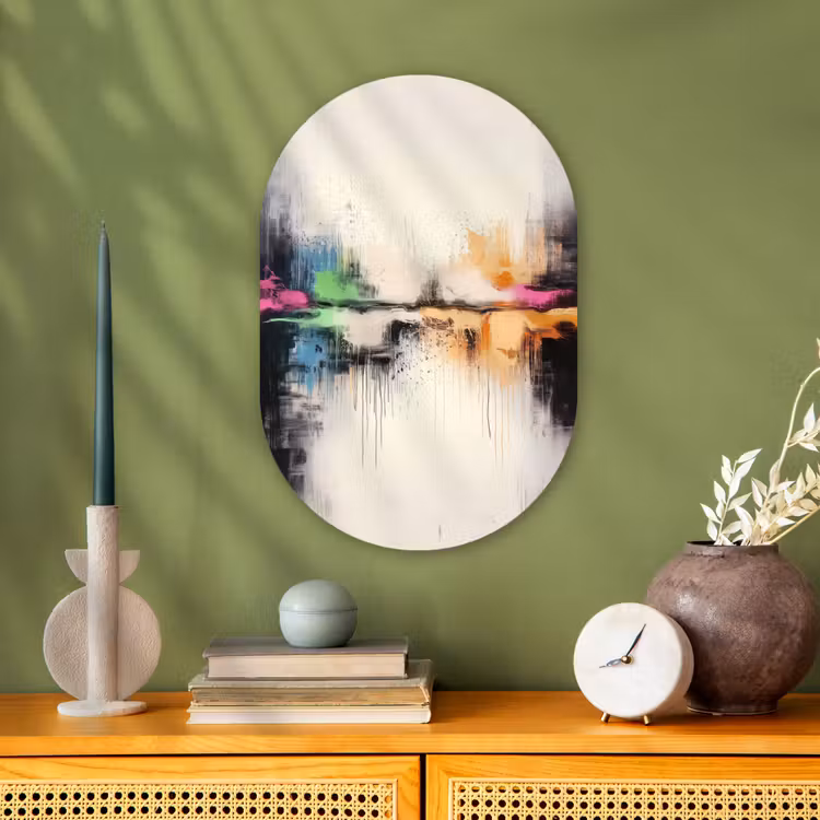 Muurovaal - Kunststof - Abstract - Kleurexplosie - Landschap — 2