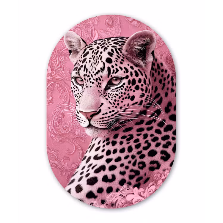 Muurovaal - Kunststof - Panter - Luxe - Roze — 3