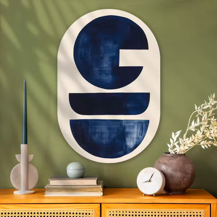 Muurovaal - Glas - Vormen - Blauw - Abstract — 2