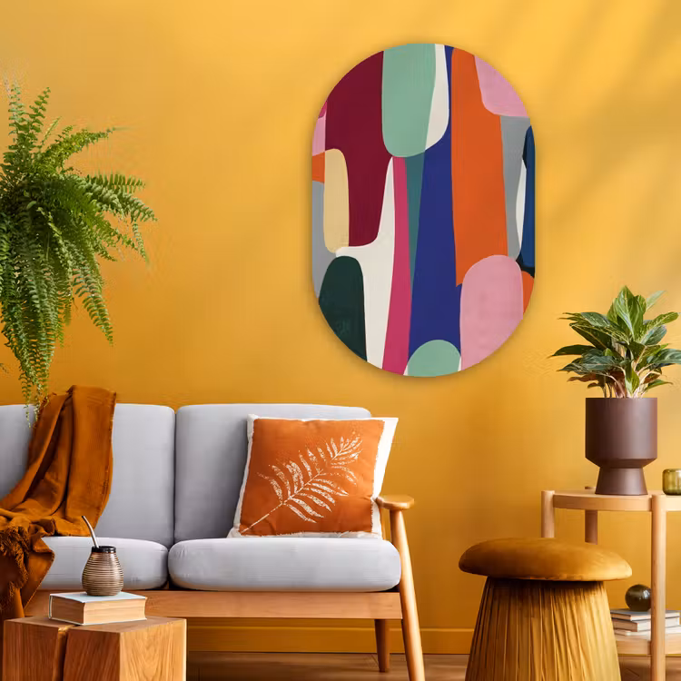 Muurovaal - Glas - Vormen - Ritmisch - Kleuren - Abstract — 3