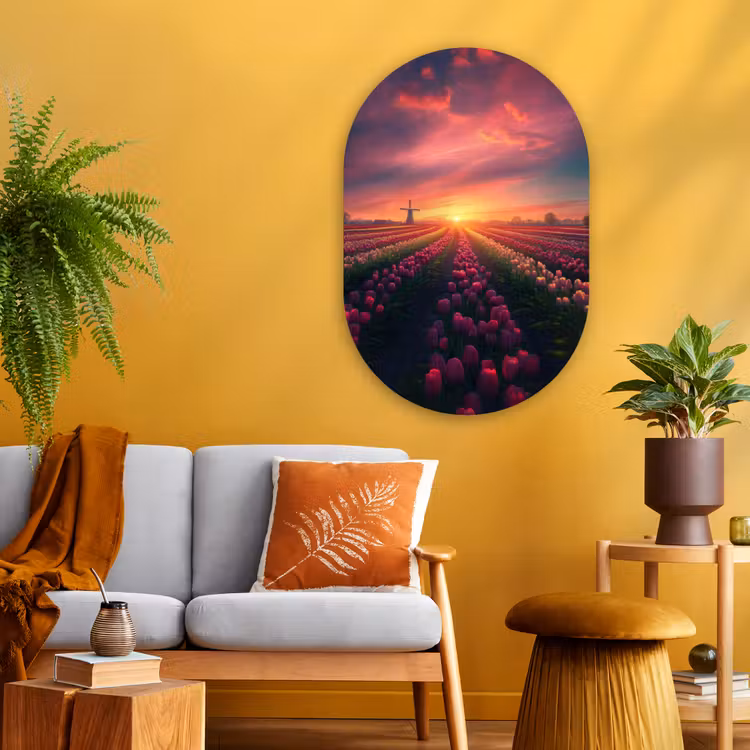 Muurovaal - Glas - Windmolen - Zonsondergang - Landschap — 3