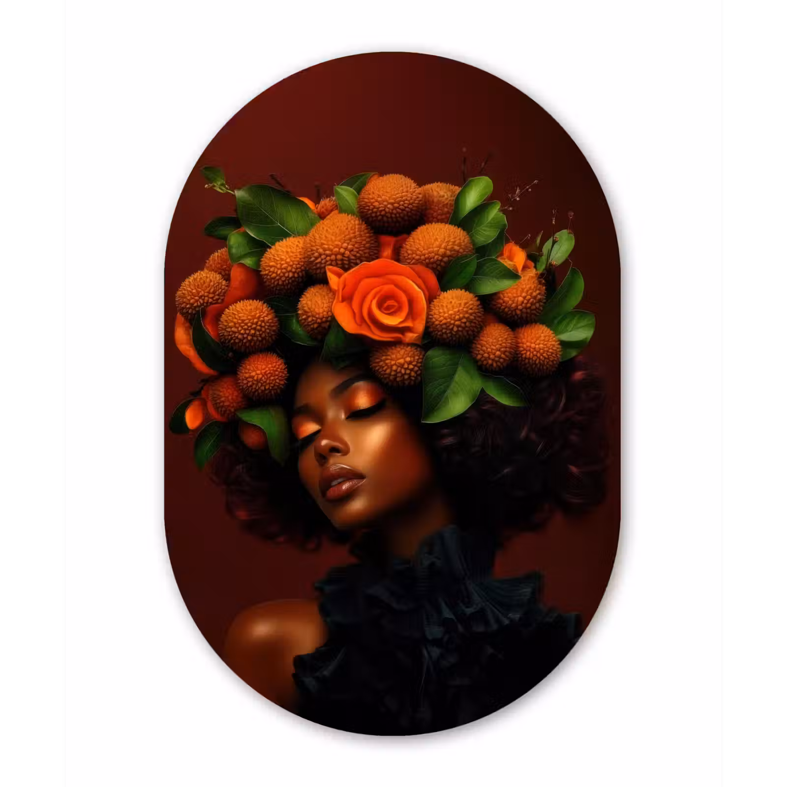Muurovaal - Glas - Vrouw - lychee - exotisch — 1