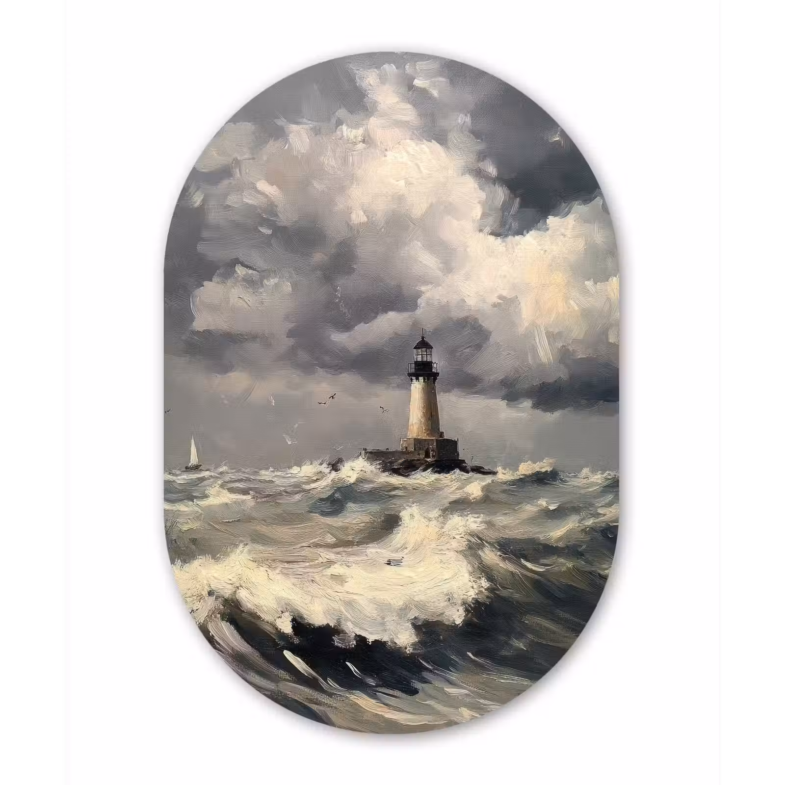 Muurovaal - Glas - Vuurtoren - Golven - Storm — 1