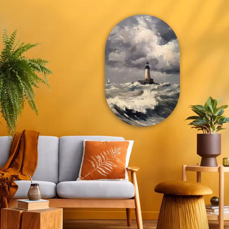 Muurovaal - Glas - Vuurtoren - Golven - Storm — 3