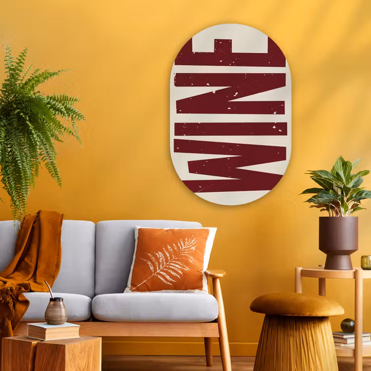 Muurovaal - Glas - Wine - Red - Decoratie - Japandi — 3