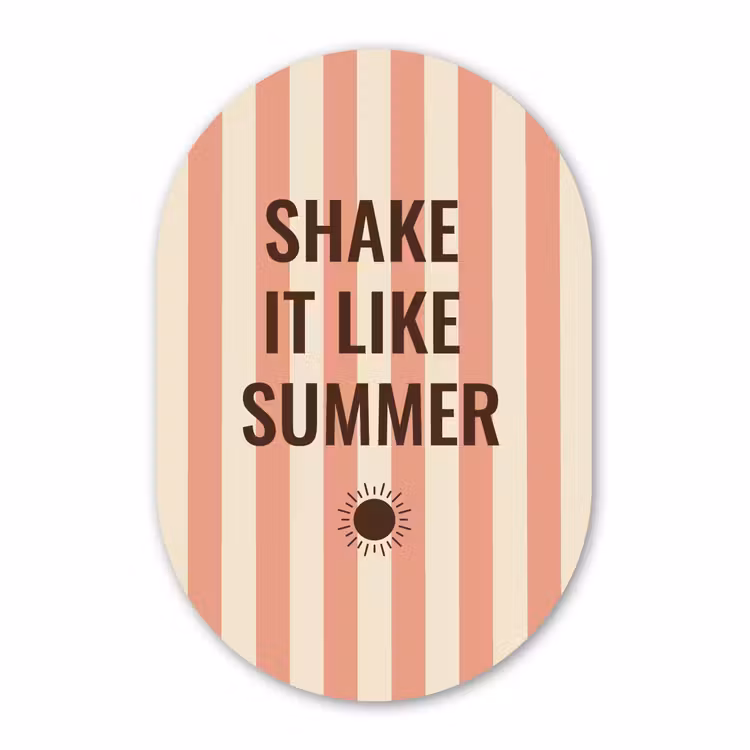 Muurovaal - Glas - Zomer - Quote - Strepen — 1
