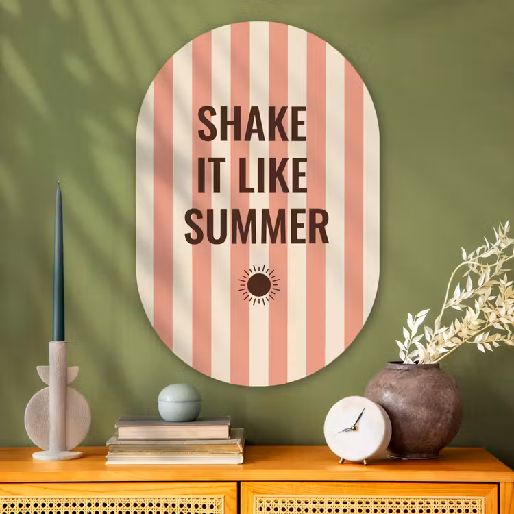 Muurovaal - Glas - Zomer - Quote - Strepen — 2