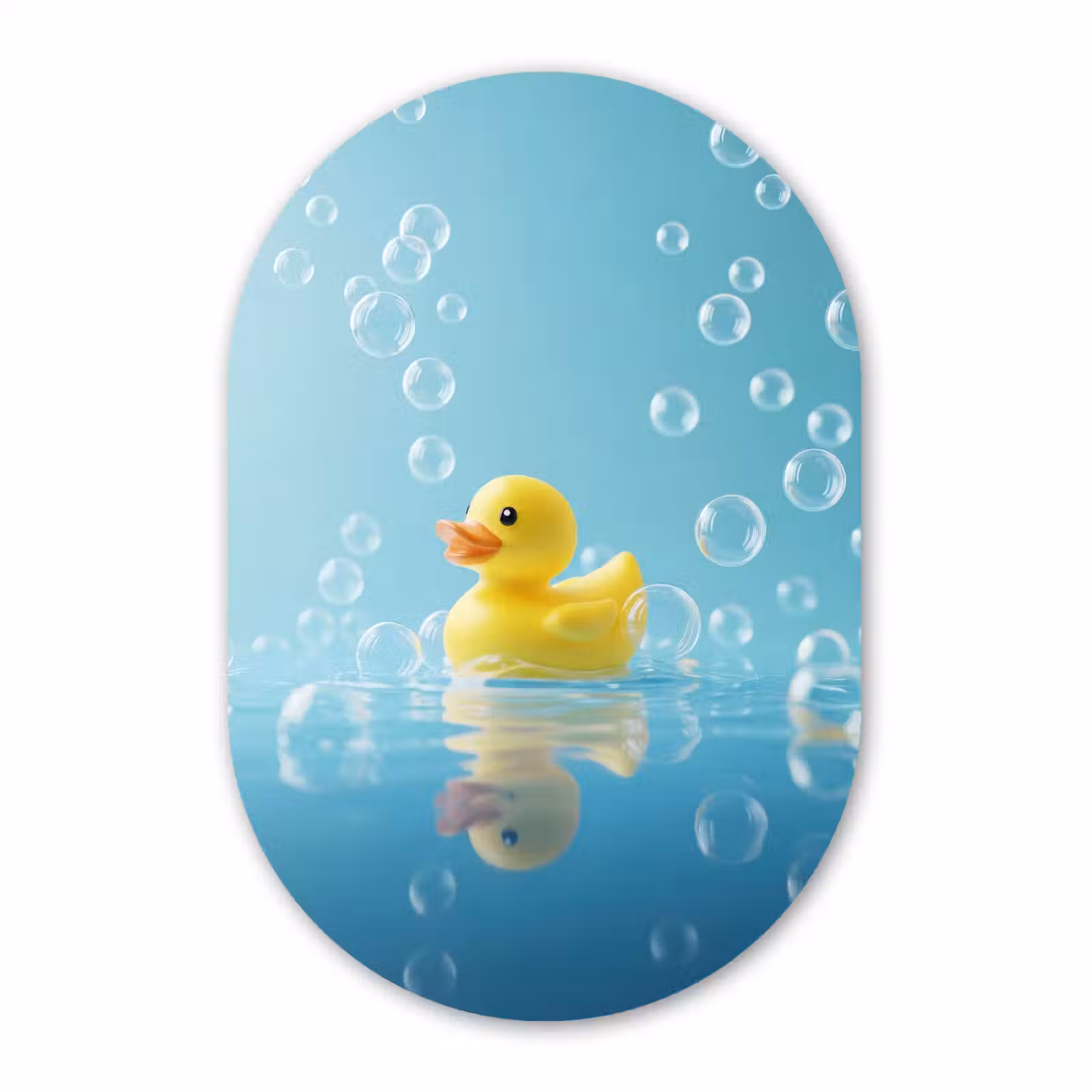 Muurovaal - Kunststof - Bubbels - Badeend - Geel — 1