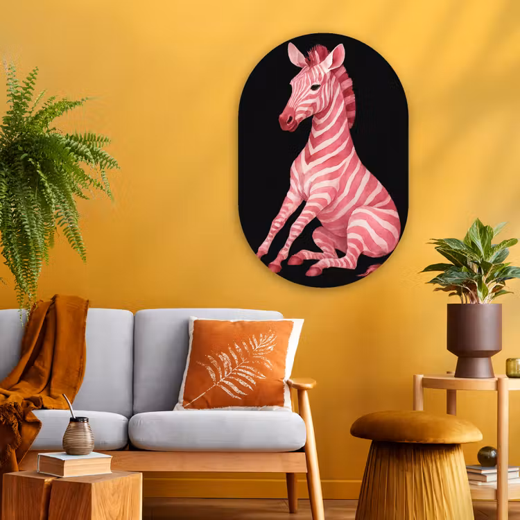 Muurovaal - Glas - Zebra - Roze - Gestreept — 3