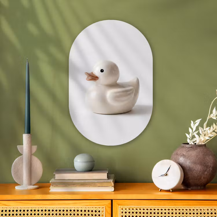 Muurovaal - Kunststof - Badeend - Minimalistisch - Wit — 2
