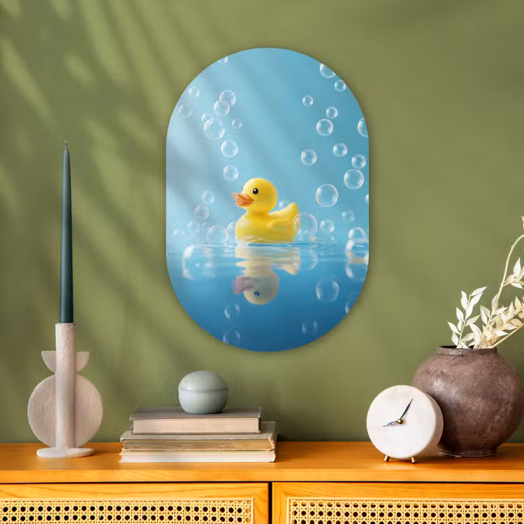 Muurovaal - Kunststof - Bubbels - Badeend - Geel — 3
