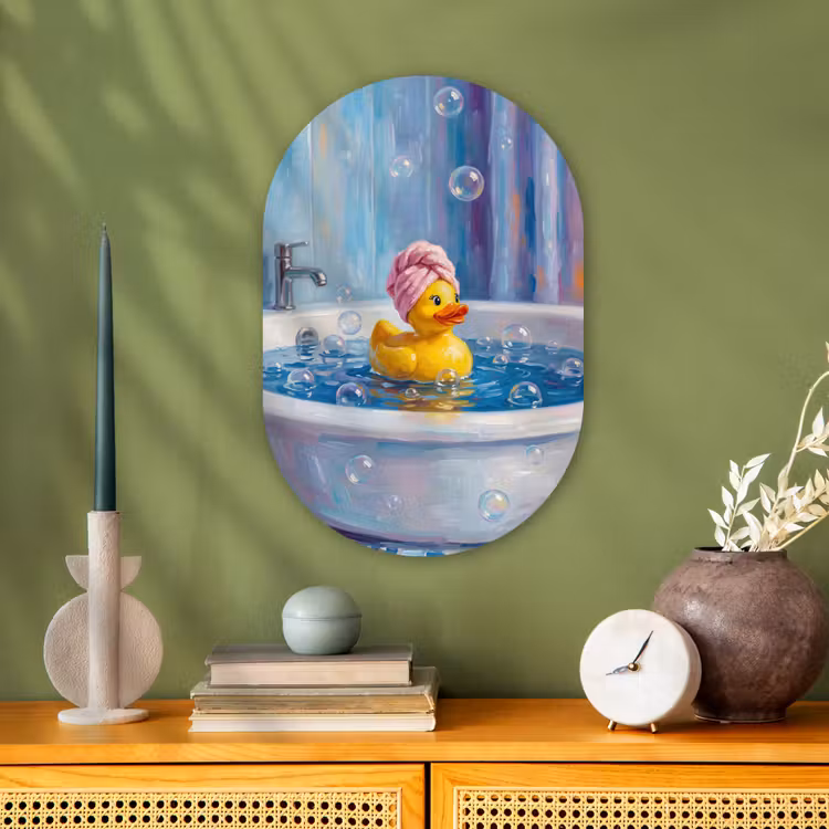 Muurovaal - Kunststof - Creatief - Badeend - Kleurrijk — 3