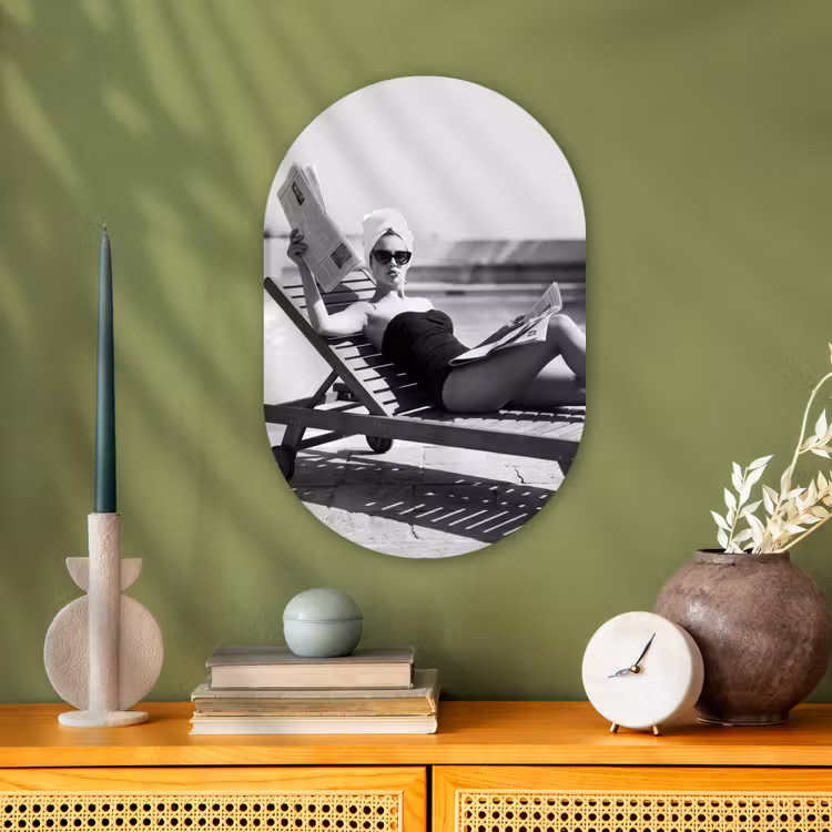 Muurovaal - Kunststof - Glamour - Modern - Zwart - Wit — 2