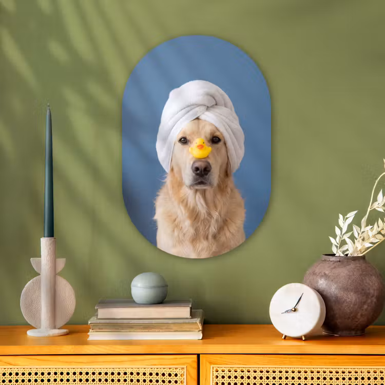 Muurovaal - Kunststof - Hond - Badeend - Geel — 2