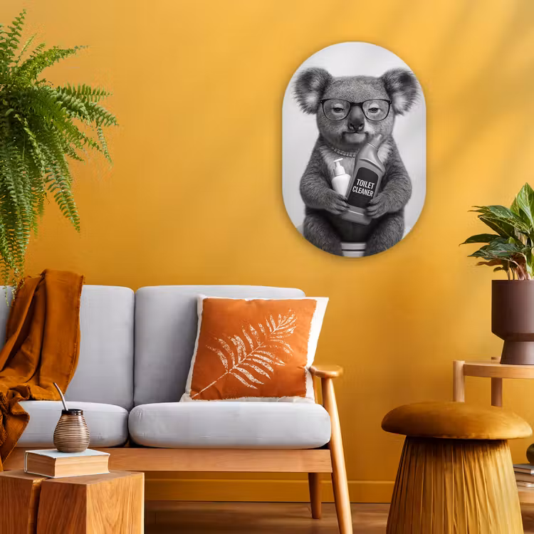 Muurovaal - Kunststof - Koala - Bril - Toilet — 1