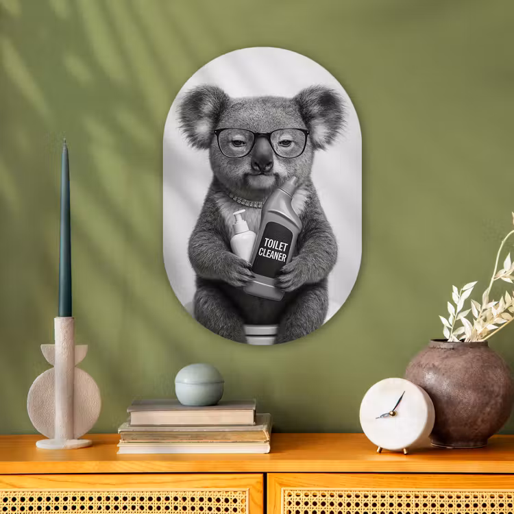 Muurovaal - Kunststof - Koala - Bril - Toilet — 2